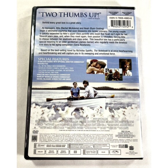 The Notebook DVD 2004 New Line Platinum Series New Factory Sealed - Picture 2 of 7